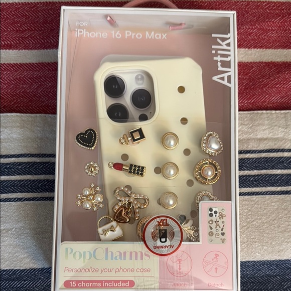 Pop Charms by Artikl Cream Phone Case for iPhone 16 Pro Max - Picture 1 of 1